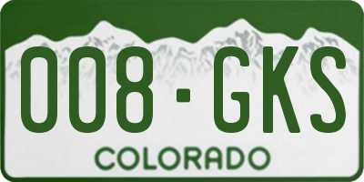 CO license plate 008GKS