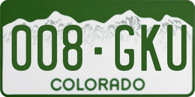 CO license plate 008GKU