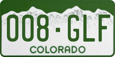 CO license plate 008GLF