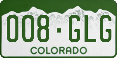 CO license plate 008GLG
