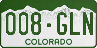 CO license plate 008GLN