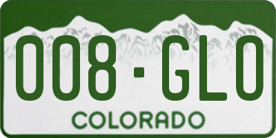 CO license plate 008GLO