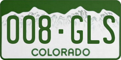 CO license plate 008GLS