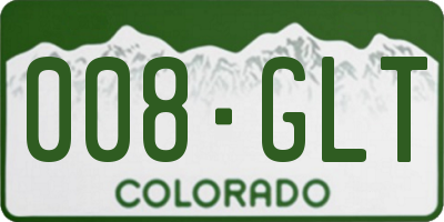 CO license plate 008GLT