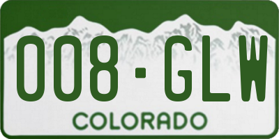 CO license plate 008GLW