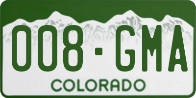 CO license plate 008GMA