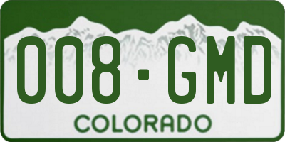 CO license plate 008GMD