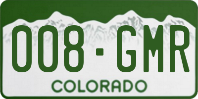 CO license plate 008GMR