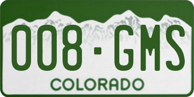 CO license plate 008GMS