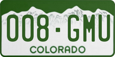 CO license plate 008GMU