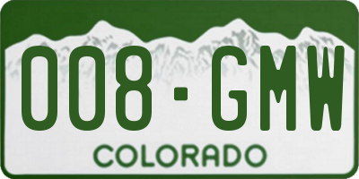 CO license plate 008GMW