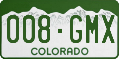 CO license plate 008GMX