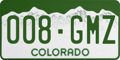 CO license plate 008GMZ