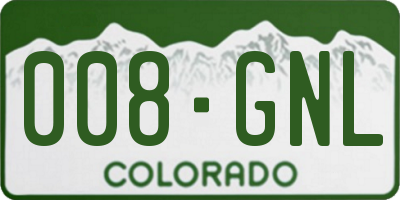 CO license plate 008GNL