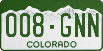 CO license plate 008GNN