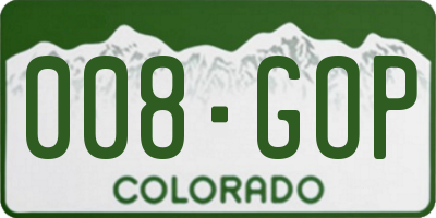 CO license plate 008GOP