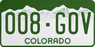 CO license plate 008GOV