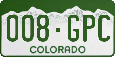 CO license plate 008GPC