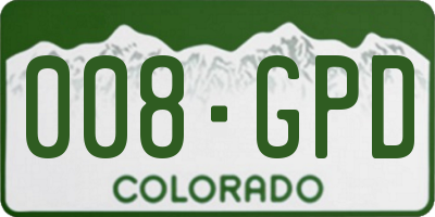 CO license plate 008GPD