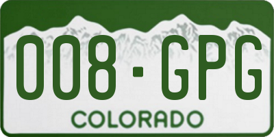 CO license plate 008GPG