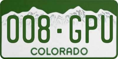 CO license plate 008GPU