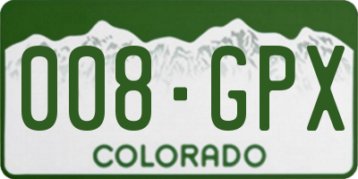 CO license plate 008GPX