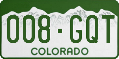 CO license plate 008GQT