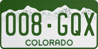CO license plate 008GQX