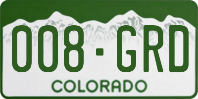 CO license plate 008GRD