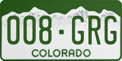 CO license plate 008GRG