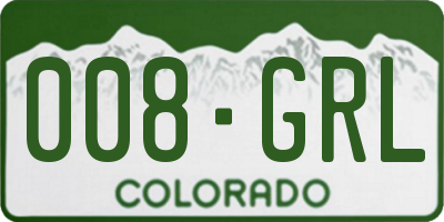 CO license plate 008GRL