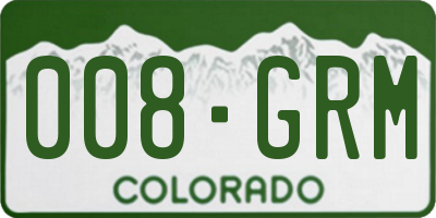 CO license plate 008GRM