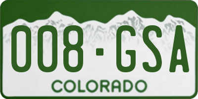 CO license plate 008GSA