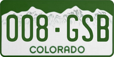 CO license plate 008GSB