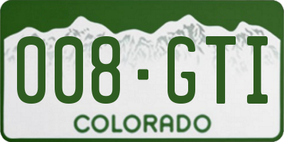 CO license plate 008GTI