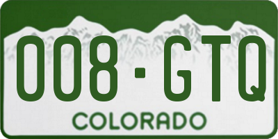 CO license plate 008GTQ