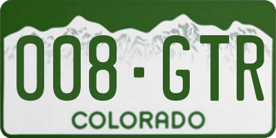 CO license plate 008GTR