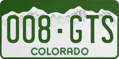CO license plate 008GTS