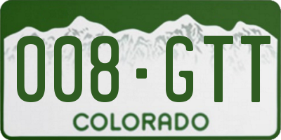 CO license plate 008GTT