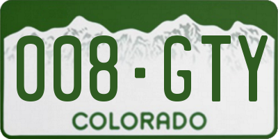 CO license plate 008GTY