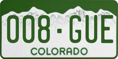 CO license plate 008GUE