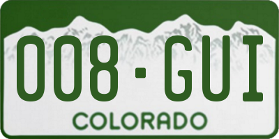 CO license plate 008GUI