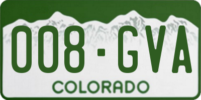 CO license plate 008GVA