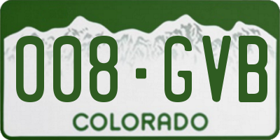 CO license plate 008GVB