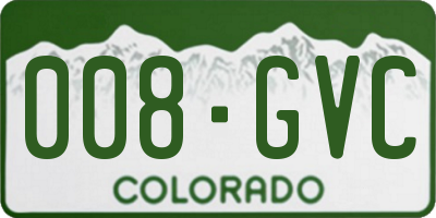 CO license plate 008GVC