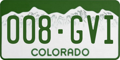 CO license plate 008GVI