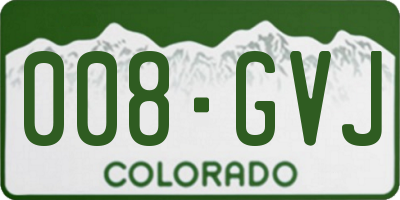 CO license plate 008GVJ