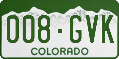 CO license plate 008GVK