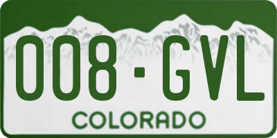 CO license plate 008GVL