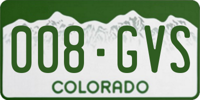 CO license plate 008GVS